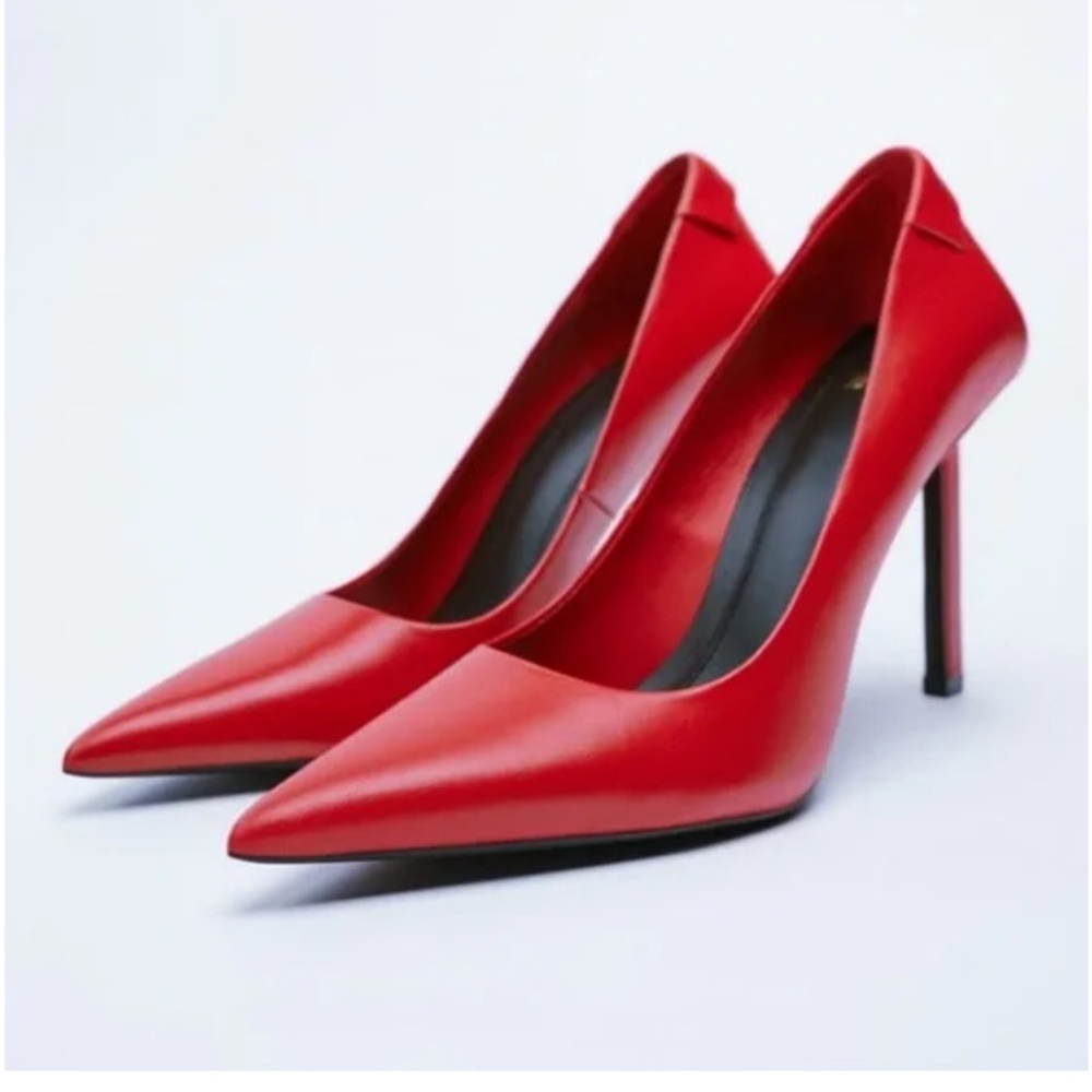 Zara Red Stiletto High Heels size 8 - Picture 2 of 14
